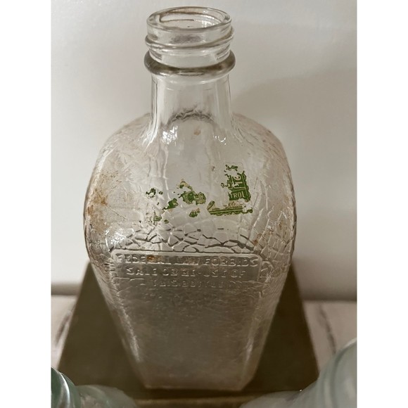 Vintage Clear Glass Liquor Apothecary soda Decanter bottles Set of 3 - Picture 3 of 11